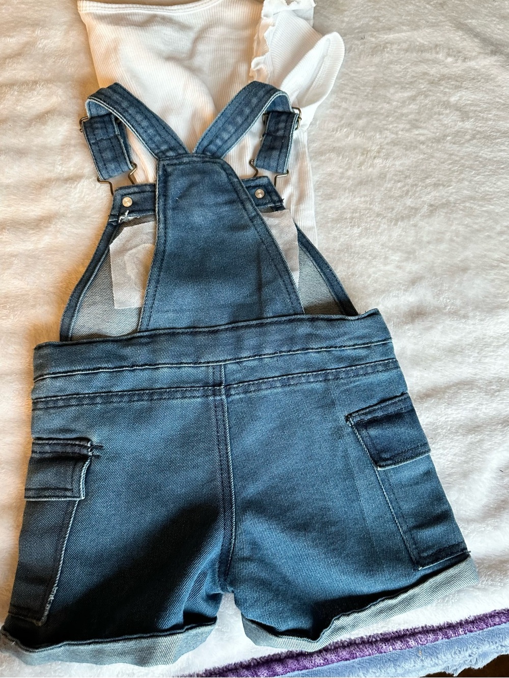 Aeropostale Girls Denim Short Overalls - Blue